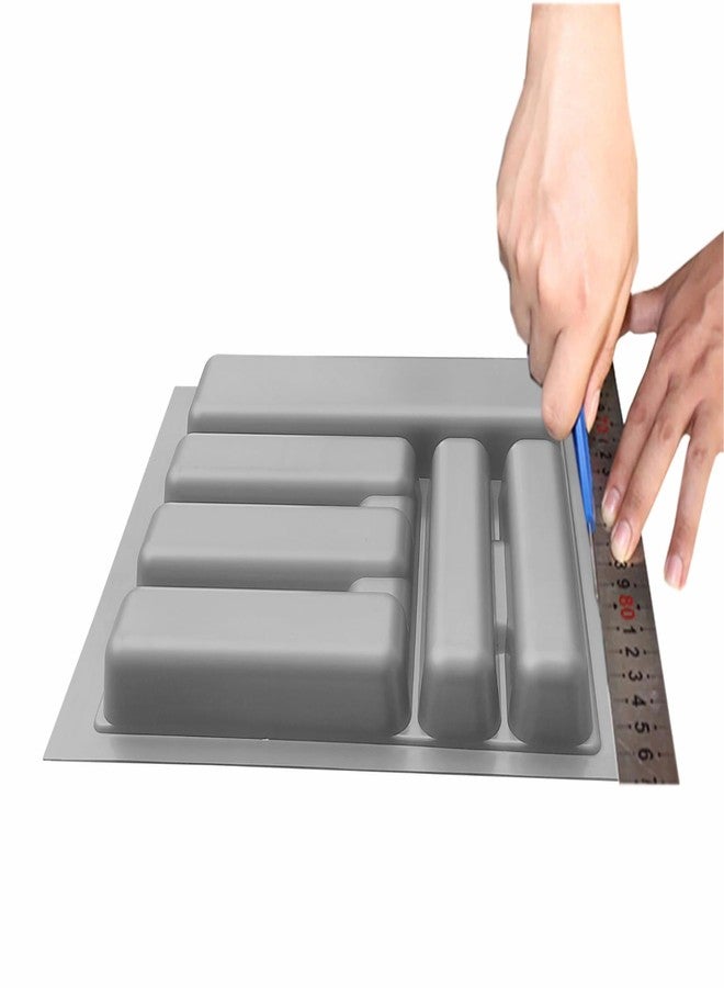 KEEPWELL Cutlery tray for kitchen drawer Flatware organizer Cutlery organizer tray for modular kitchen basket (Grey, 21X19 Inch) - Image 3